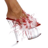 Karo Shoes 521 Red-White Fur/Clear