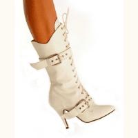Karo Shoes 575 White Leather/White Heel