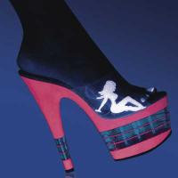 Karo Shoes 0377-LA Clear/Neon Pink