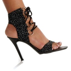 Karo Shoes 0454 Black Leather on Black Heel