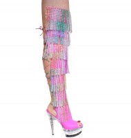 Karo Shoes 3343 Neon Pink Rhinestones