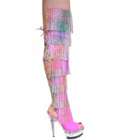 Karo Shoes 3343 Neon Pink Rhinestones