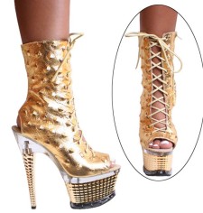 3359 Ankle Boots - Gold Spiky Leather