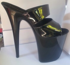 Flare-82 - 8-Inch Double Strap Platforms - Leather (Patent Shown in Pics)