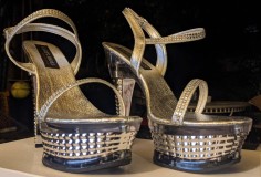 Tony Shoes 410 Silver Rhinestones Julie made by Karo - SPECIAL - Silver Size 8 (Small scratch on sole pad)