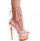 Karo Shoes 3215 Rhinestone Ankle Boots on 7-Inch Julie Platform