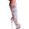 Karo Shoes 3215 - Rhinestone Knee High Boots on 7-Inch Julie Platform