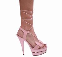Karo Shoes 3238 - Baby Pink Leather with Swarovski Rhinestones