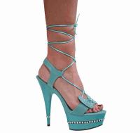 Karo Shoes 3238 - Turquoise Leather with Swarovski Rhinestones