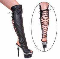 Karo Shoes 3319K/H - Knee High - Black Leather (Thigh High Pictured)