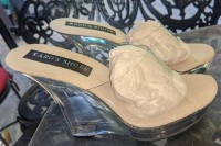 Karo Shoes 0025-5-Inch Funo Koionica Wedge Clear on Clear SPECIAL 