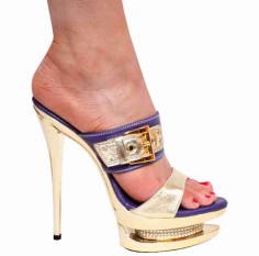 Karo Shoes 3303 - Purple Leather & Gold Leather