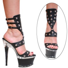 Karo Shoes 3356 - Black Leather with Silver Studs