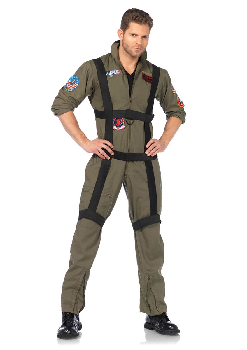 Top Gun Maverick Adult Standard Flight Suit Costume w/ Patches Size Up To  44 | eBay
