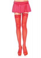 Nylon Sheer Thi Hi With Lace Top