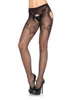 Industrial Net Suspender Hose With Duchess Lace Top Accent