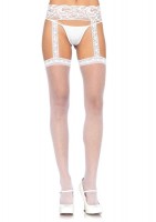 Sheer Thi Hi With Lace Garter Belt