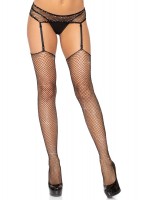 1944 2 Pc Spandex Industrial Net Rhinestone Stockings And Matching Garter Belt