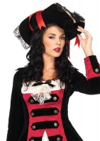 2098 Womens Swashbuckler Hat With Lacetrim, Satin Bow