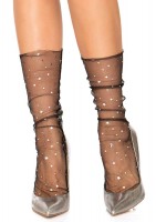 3047 Stars And Moons Embellished Sheer Tulle Anklet Sock