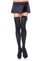 Nylon Over The Knee With Bow Plus Si Black