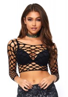 Pothole Net Long Sleeved Crop Top