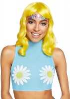 Daisy High Neck Mesh Crop Top With Zipper Back