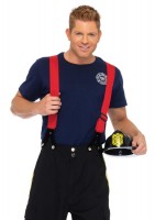 83684 3 Piece Fire Captain Pants With Reflective Trim T Shirt Suspenders