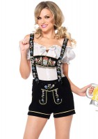 85221 2 Piece Edelweiss Lederhosen Velveteen Lederhosens Peasant Top