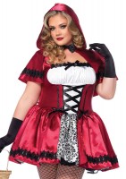 85230X 2 Piece Plus Gothic Red Riding Hood Peasant Dress And Hooded Cape