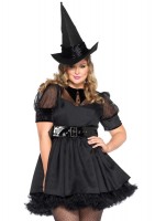 3 Piece Bewitching Witch Dress With Organza Belt Hat