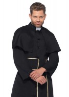 2 Piece Priest Robe With Attached Cape And Cross Belt