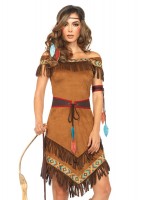 4 Piece Native Princess Dress With Fringe Belt Arm Band Headband