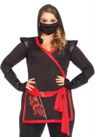 85422X 4 Piece Ninja Assassin Hooded Cross Body Top Pants Gauntlets Mask
