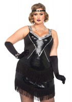 85474X 2 Piece Glamour Flapper Sequin And Fringe Dress Headband