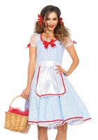 85509 2 Piece Kansas Sweetie Gingham Dress And Ribbon Trimmed Apron
