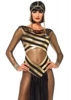 85512 3 Piece Nile Queen Catsuit Dress With Jewel Collar Head Piece