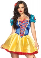 85516 2 Piece Classic Snow White Corset Front Ribbon Detail Satin Bow Headband