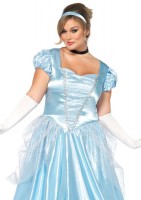 3 Piece Classic Cinderella,long Satin Ball Gown,choker,headband