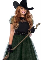 3 Piece Darling Spellcaster,tea Length Glitter Dress,belt,hat