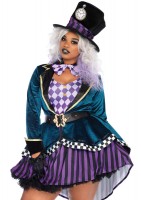 85592X 4 Piece Delightful Hatter, Coat Dress, Belt, Bow Tie And Oversized Hat