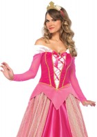 3 Piece Sleeping Princess,satin Long Ball Gown, Clear Straps And Golden Crown