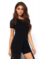 86400C Sheer Mesh High Slit Long Dress (packed In Costume Pvc Bag)