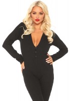 86650 Cozy Brushed Rib Long Johns With Cheeky Snap Closure Back Flap