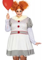 86729X 2 Pc Creepy Clown, Includes Striped Dress With Pom Pom Accents And Lace N