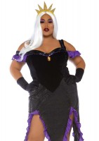86764X 2 Pc Sultry Sea Witch, Includes Velvet Dress With Shimmer Tentacle Skirt 
