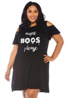 86768X More Boos Jersey Dress With Pockets And Cold Shoulder Sleeves