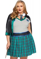 86810X 2 Pc Sinister Spellcaster, Includes Dress With Badge Accents And Cape Wit