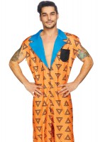 86843 Bedrock Bro, Features Printed Jumpsuit With Pockets And Double Sided Zippe