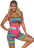 86888 80s Cardio Cutie, 4 Pc Includes Bodysuit, Bandeau, Belt, Headband
